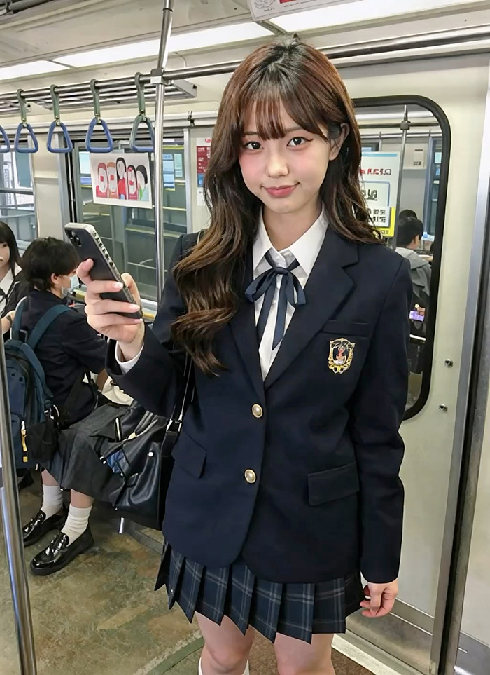 【動画】制服ギャル 電車内ドキドキ限界露出チャレンジ