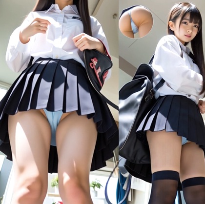 【動画】ミニスカ制服美少女！10人のおパンティ下から撮影！顔アングルも撮りました！！