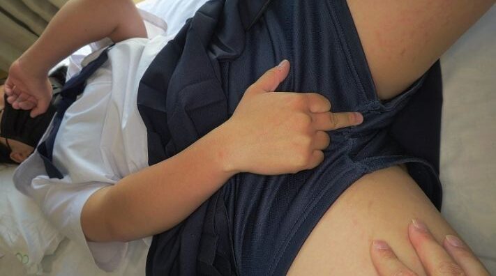 【再販】芋娘♪夏セーラー服にアシックスパンツ♪バレーパンツ観察にオススメ♪　１１８