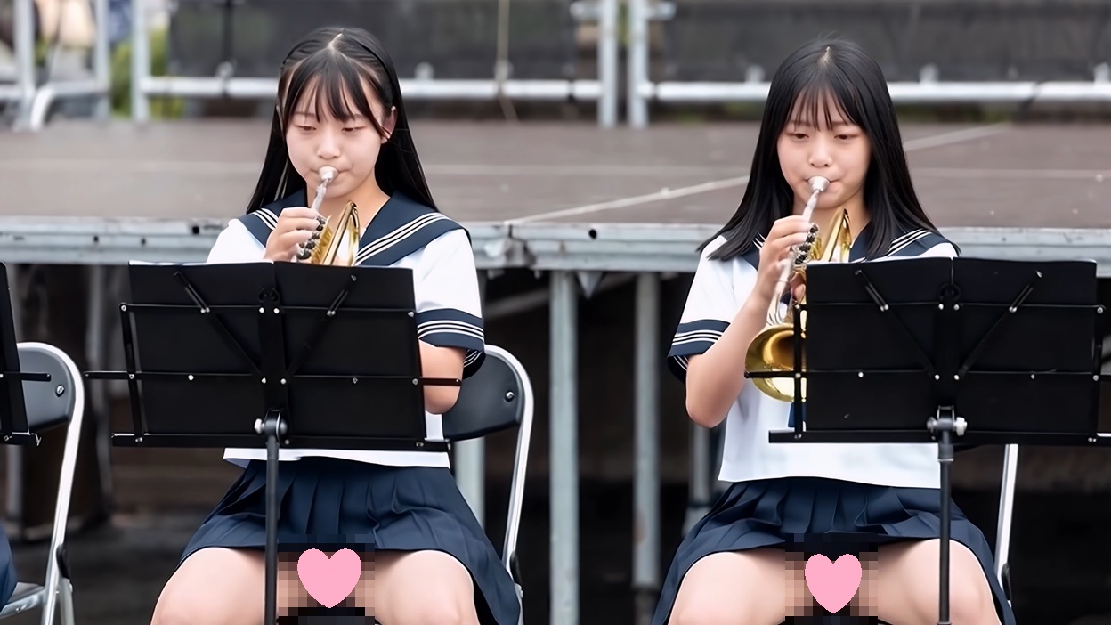 パンチラブラスバンド②～吹奏楽部の美人JKがパンチラだけではなくパンツも履き忘れて…～