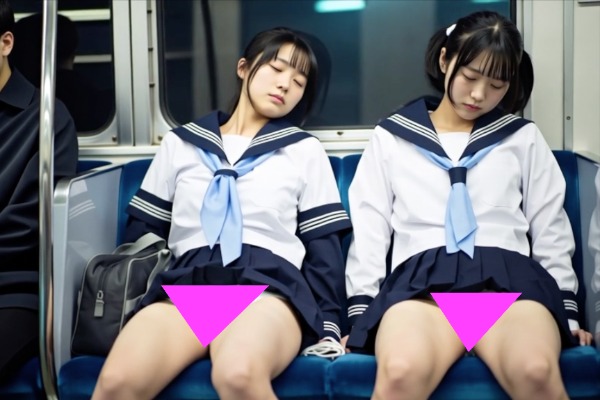 電車、揺れる、無防備♡