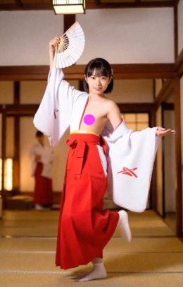 【和装露出】袴を脱ぎ捨てる脱衣の演舞