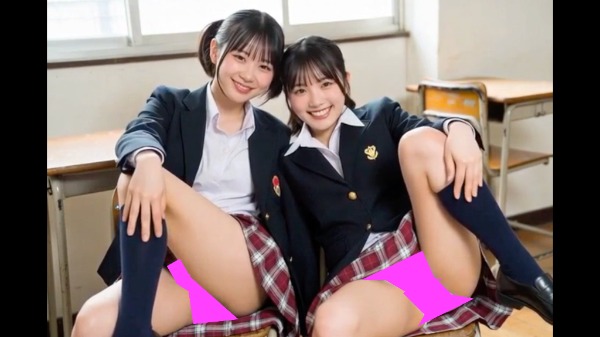 【密室教室の誘惑】放課後、教室でさらけ出した赤チェJ⚪︎の誘惑♡