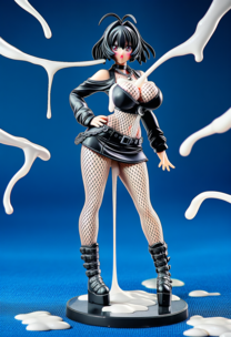 【フィギュア風】多方向同時顔面＆下半身破壊ぶっかけ～ゴスロリ黒髪美女が無慈悲に精液まみれになる瞬間～