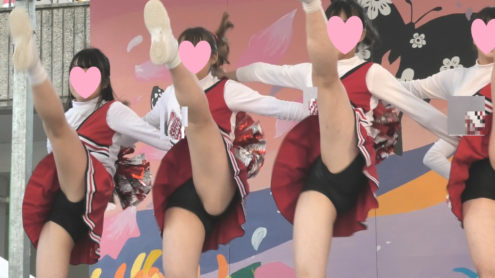 【再販】肉厚なお尻と透け感スパッツが素敵なチア