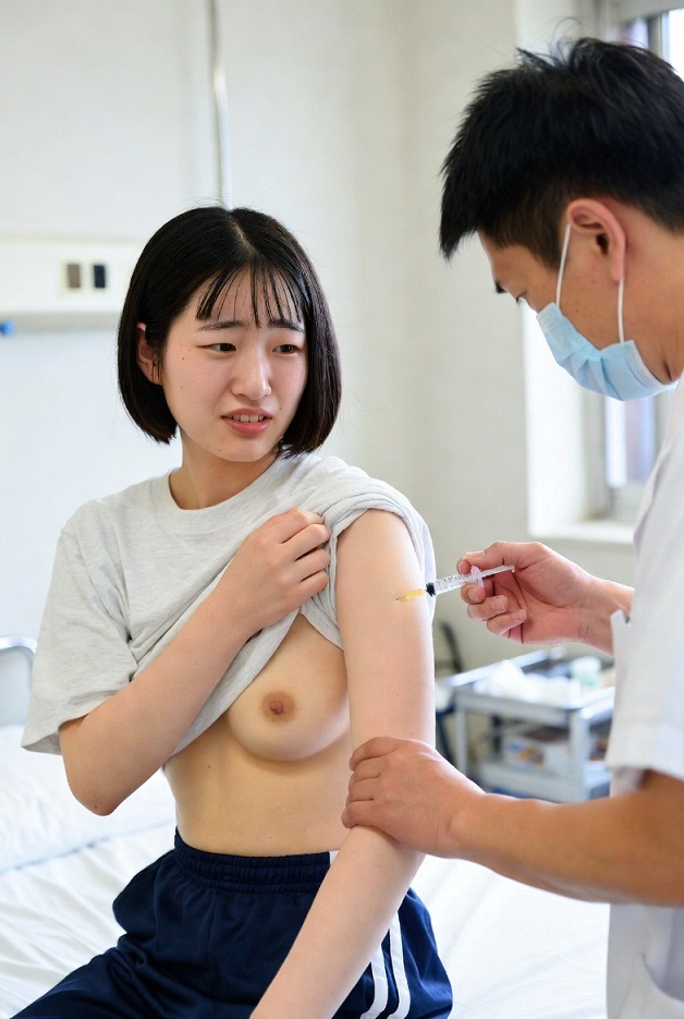 【画像集】予防接種を受ける女の子【１００枚】