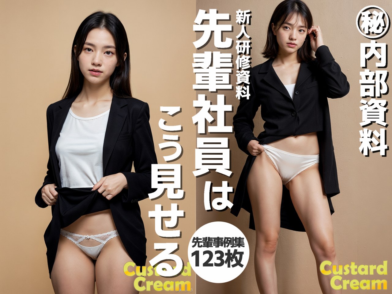 【画像　スーツ×ぱんちら】先輩社員はこう見せる　下着の見せ方参考資料