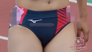 【再販】【モッコリ100mU20AJT美女】紺赤パンツEP６  おパンツも美尻も最高！