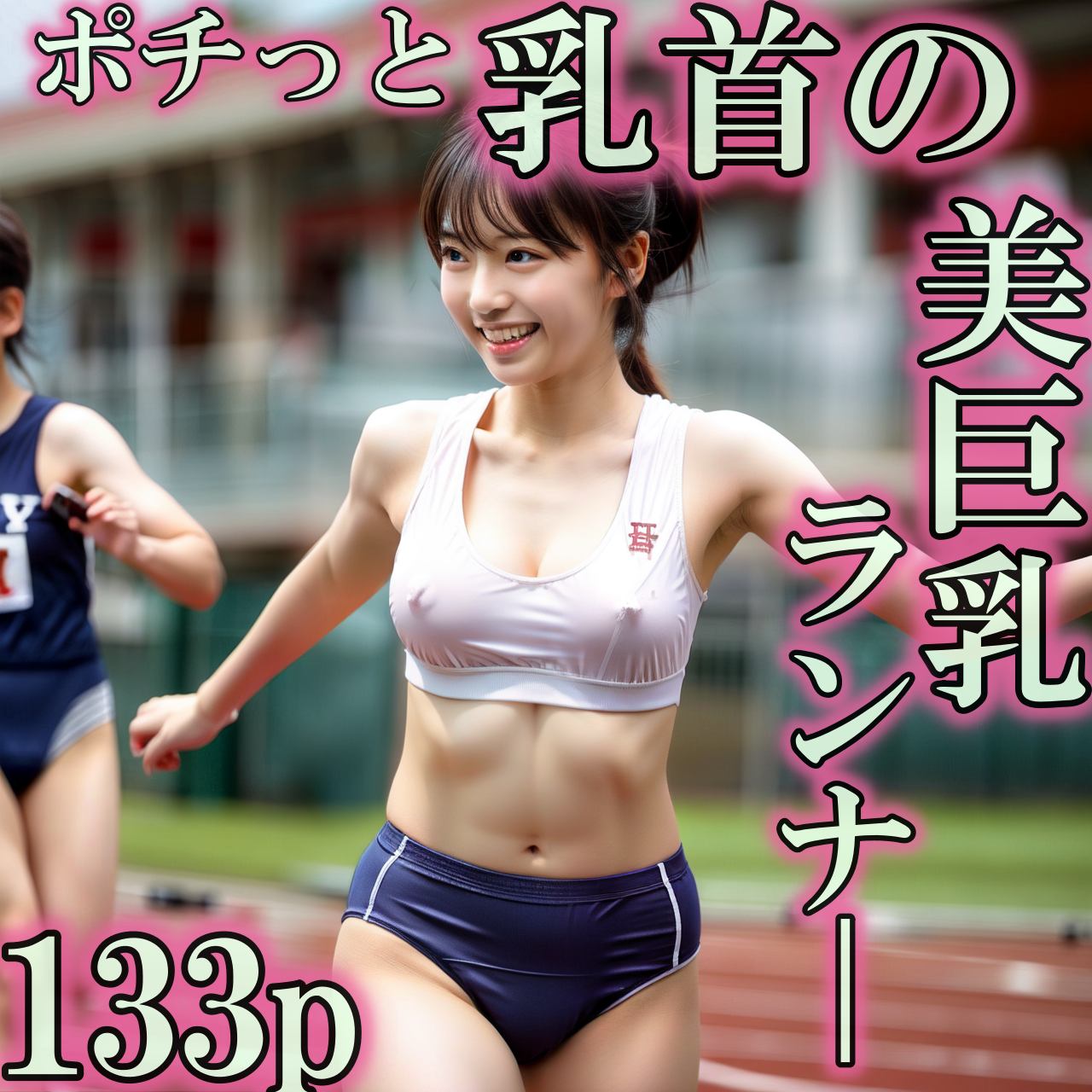 巨乳すぎて乳首がポチってるアスリート陸上女子 133p