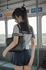 〖動画〗通学電車、無防備なヒップライン ― 車窓に揺れる制服スカート