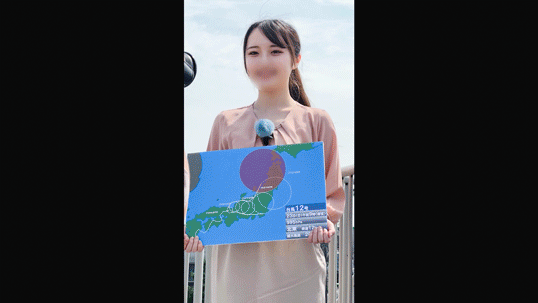 地方局お天気キャスターKさん（清楚系・20代・プリケツ） 中継直後にチン凸 スキン無し生ハメ中出し