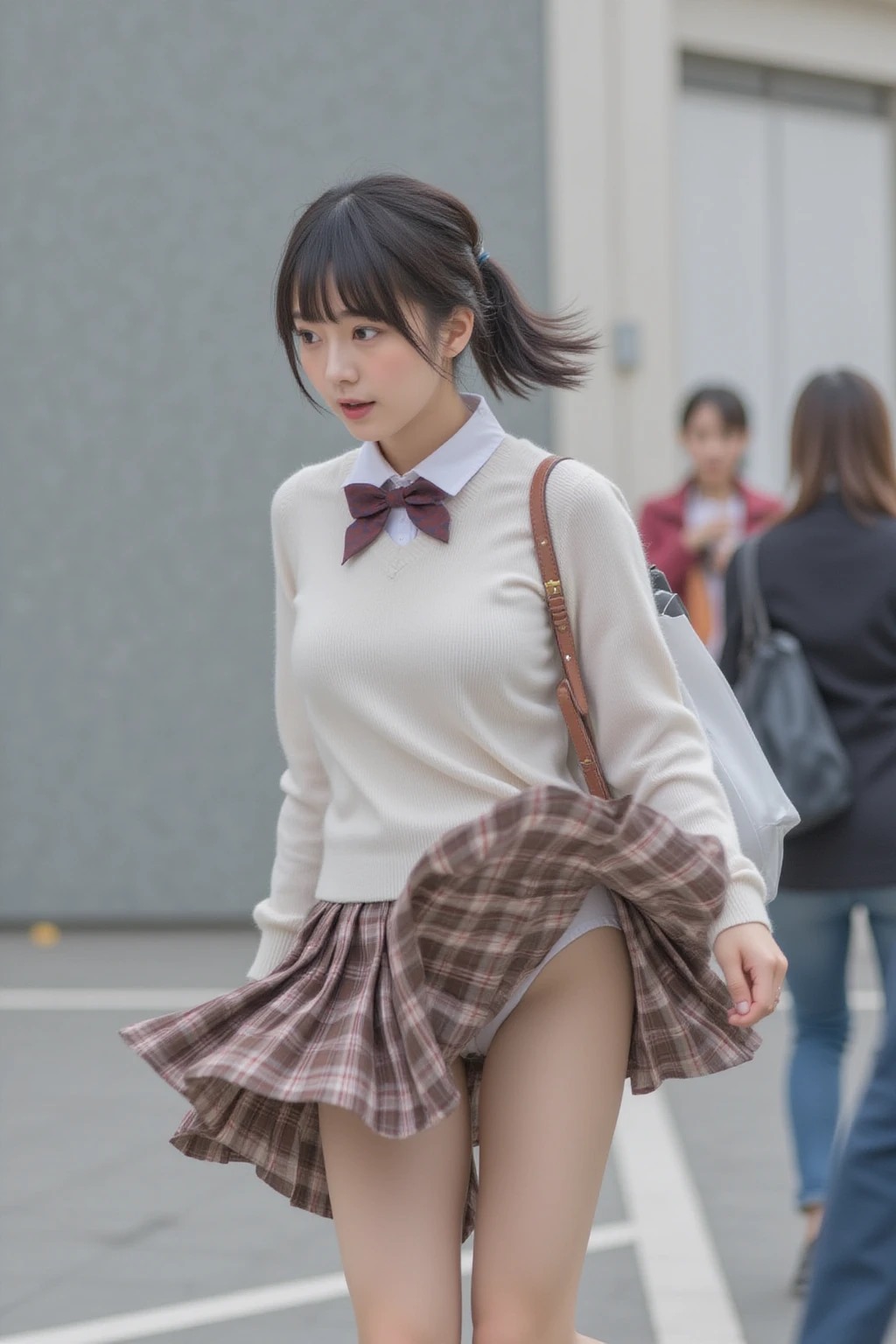 〖写真集〗放課後のいたずらな風　不意打ちパンチラに顔を赤らめるセーラー服女子