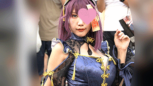 超絶美人のハイパーデカ乳！エグすぎハイレグからはみ出すお毛々！乳も股間も危険すぎるコスプレイベント！　コスイベ撮影54