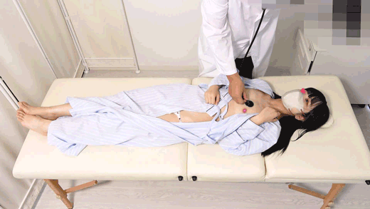 黒髪清楚美女のエロい美乳をお触り検査【心電図/美乳/色白】