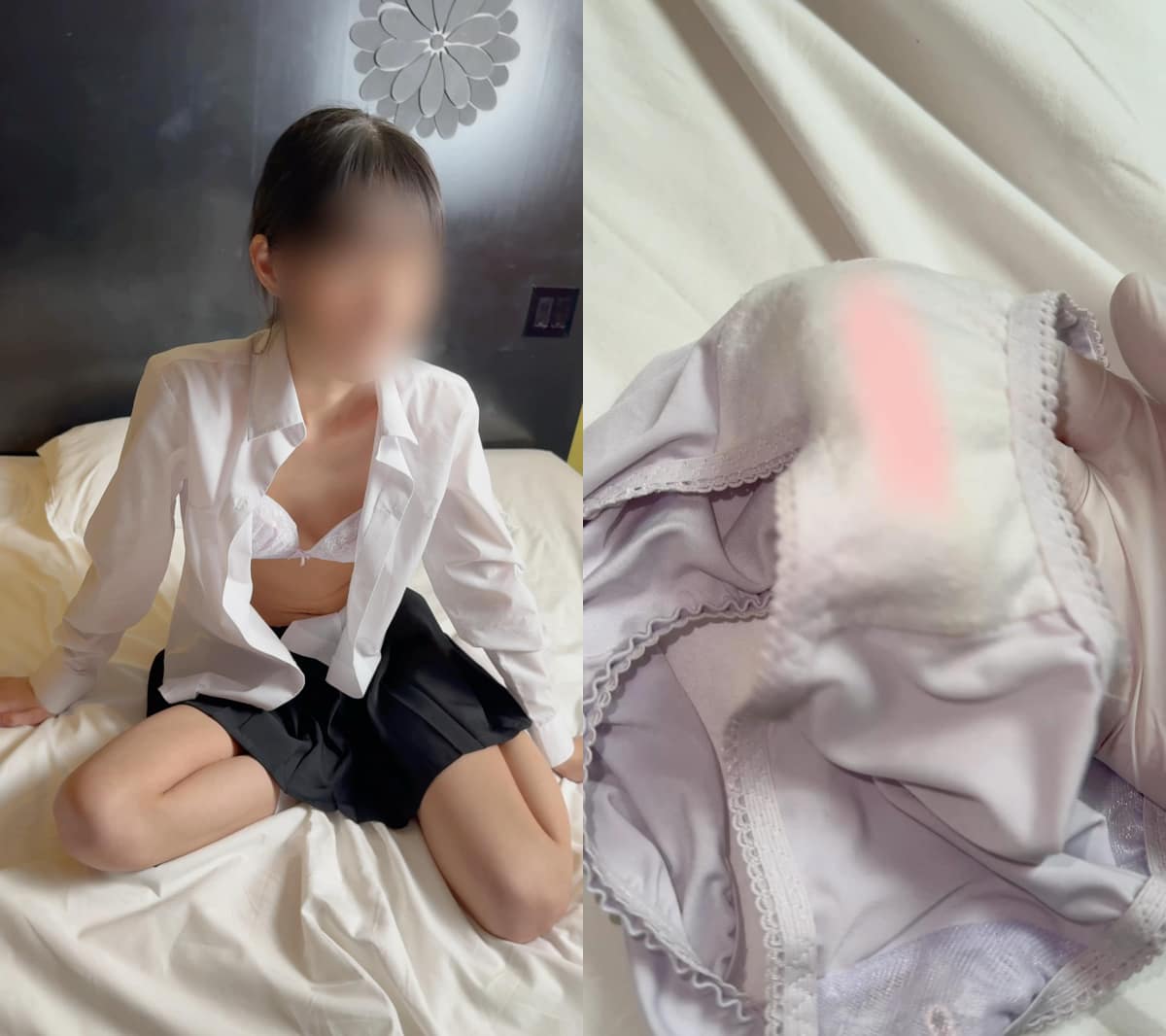 【下着買取】細いし美肌だし清楚すぎな「ちなみ」ちゃん、クリバイブと手マンで喘いでその濡れをパンティに吸わせる