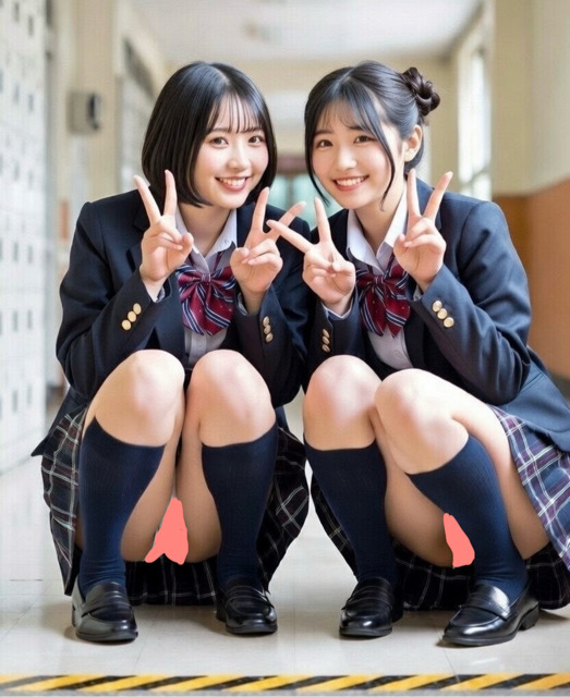 パンチラ制服美少女♡