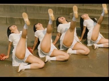 【ＡＩ動画】階段での白アンスコチア動画・途中で雨になり見えてしまう