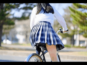 自転車JKパンチラ