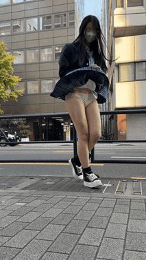 青チェ制服通風孔でモンローぱんちら( 〃∇〃)