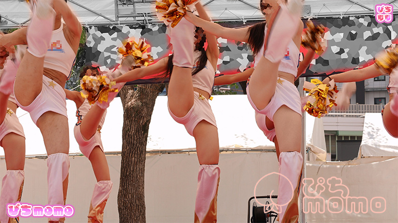 [4K]ぴち桃チア動画【白いチアパンの大開脚ハイキックの隙間狙い】