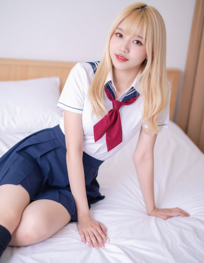 金髪制服【高品質AI美女】金髪ギャル系美女集めました