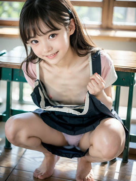 【55枚】無邪気なS級少女が上も下もチラチラしちゃう写真集1～放課後の教室風～