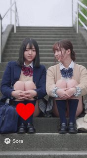 【動画】階段で座りパンチラ