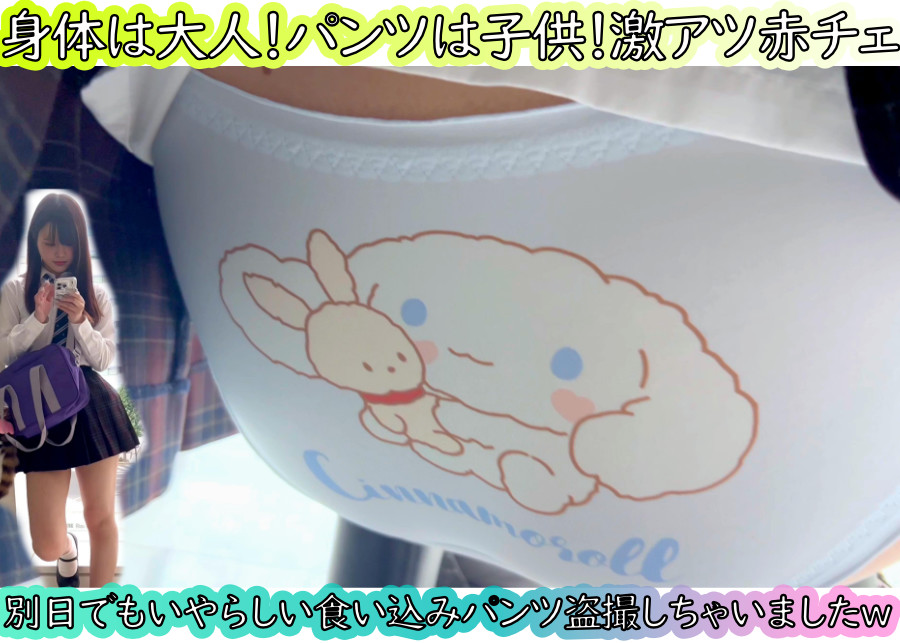 [4K]ハプニング連発ｗｗえちえち赤チェスカートちゃんのかわいいすぎるパンツ連続撮り♡